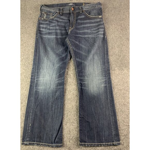SILVER JEANS Zac Mens Regular Fit Bootcut Jeans Size 38x30 Blue - Picture 1 of 8